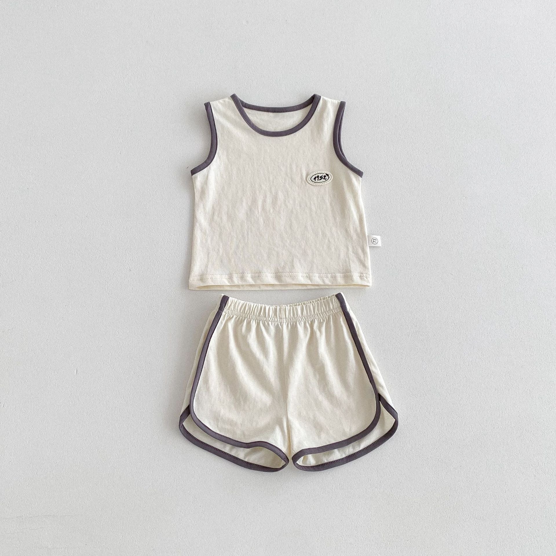 Summer Baby Kids Unisex Sleeveless Vest and Shorts Clothing Set, MyKids-USA®, Baby & Children's Outfits, MyKids-USA - Size/Age - 73 (6-9M) - Color - Beige -  -  - TR2605012124-A.