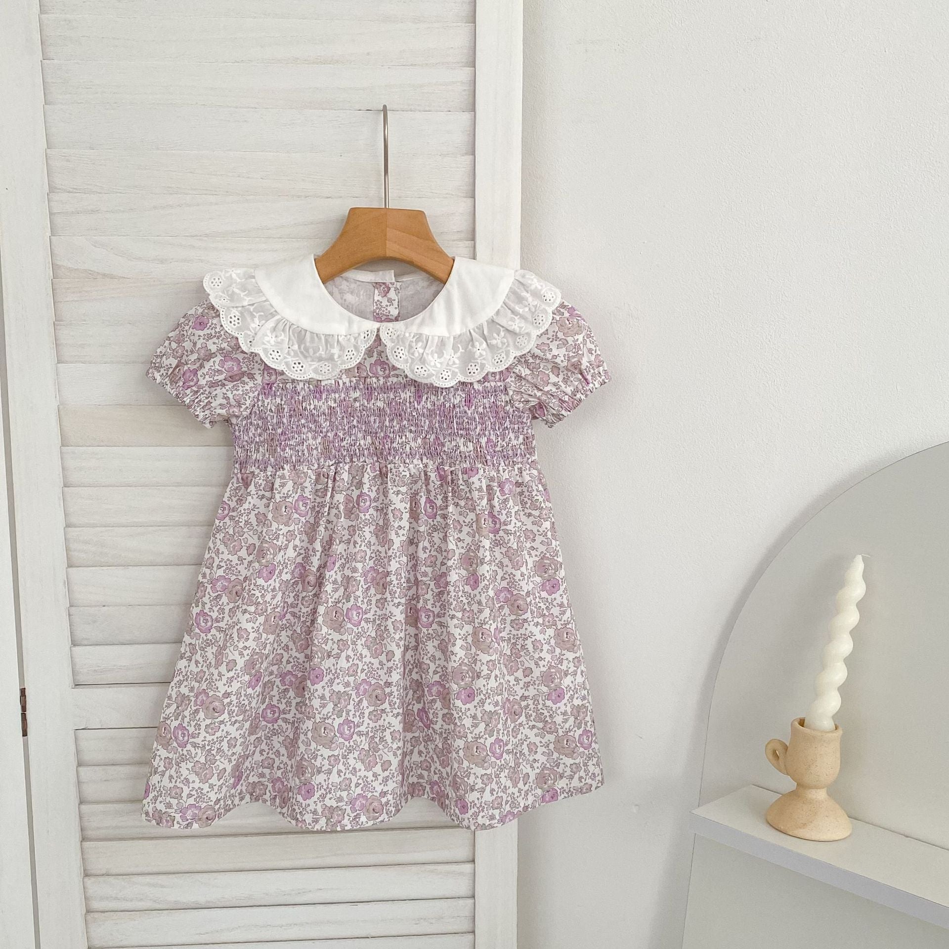 Summer Girls Floral Pattern Lace Trim Collar Bodysuit and Dress – Princess Sister Matching Set, MyKids-USA®, Baby & Children's Outfits, MyKids-USA -  -  -  -  -  -  - .