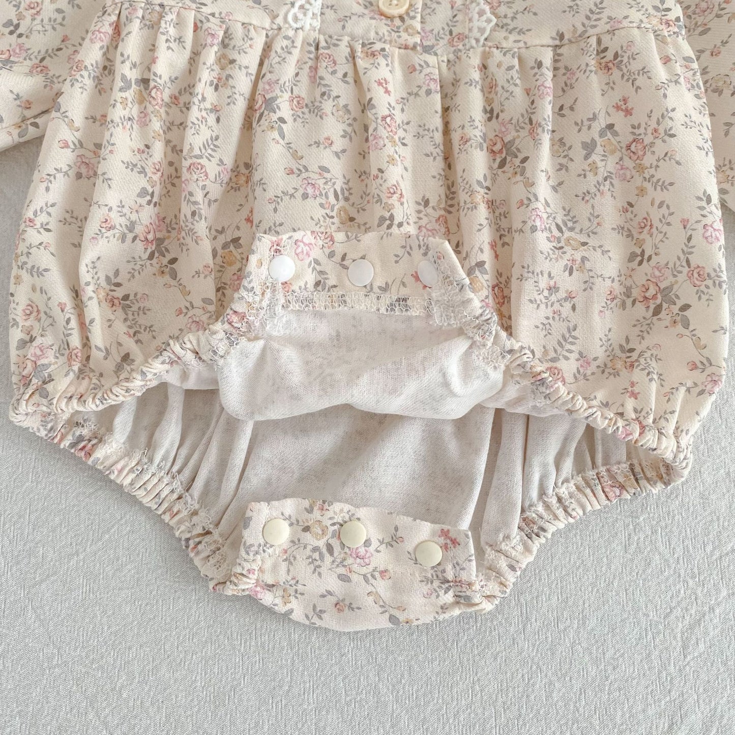 Arrival Spring and Autumn Flowers Pattern Baby Kids Girls Peter Pan Collar Onesies and Dress – Princess Sister Matching Set