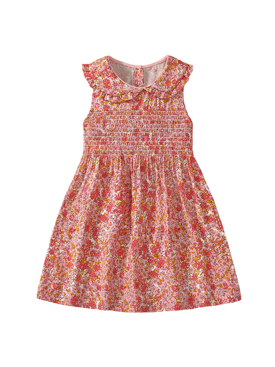 Summer Pure Cotton Floral Pattern Sleeveless Dress for Stylish Girls, MyKids-USA®, Baby & Toddler Dresses, MyKids-USA -  -  -  -  -  -  - 