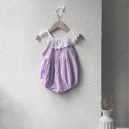 MyKids-USA® Summer Arrival Baby Girls Sleeveless Cute Flowers Hollow-out Pattern Collar Bodysuit