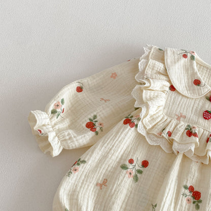 MyKids-USA® Autumn Arrival Baby Girls Long Sleeves Fruits Pattern Bodysuit