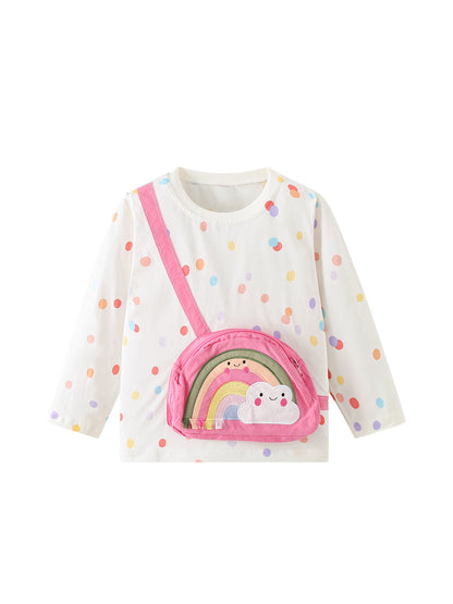MyKids-USA® Spring and Autumn Baby Kids Girls Polka Dots Pattern Long Sleeves Top
