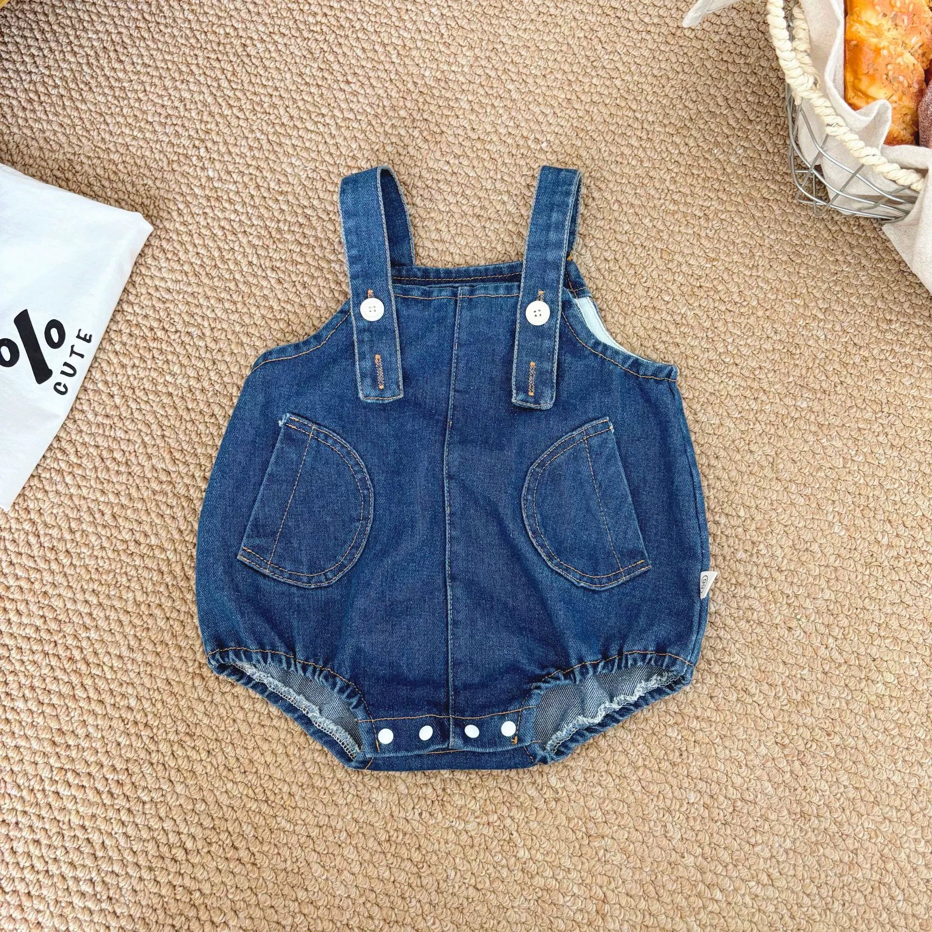 Summer Hot Selling Baby Kids Unisex Sleeveless Denim Blue Strap Onesies Overalls and White T-Shirt Clothing Set, MyKids-USA®, Baby & Toddler Outfits, MyKids-USA -  -  -  -  -  -  - 