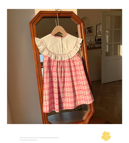 Summer Baby Kids Girls Cute Sleeveless Fruits Pattern Embroidered Plaid Dress, MyKids-USA®, Baby & Toddler Dresses, MyKids-USA -  -  -  -  -  -  - 