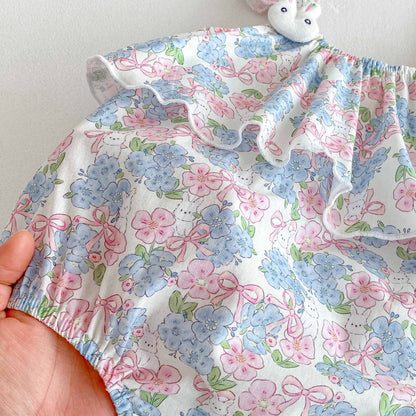 Summer Arrival Baby Girls Cute Floral Sleeveless Ruffle Design Onesies, MyKids-USA®, Baby One-Pieces, MyKids-USA -  -  -  -  -  -  - 