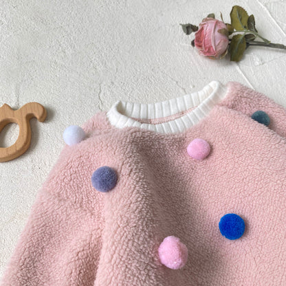 Winter and Spring Arrival Baby Unisex Fluffy Long Sleeves Colorful Balls Pattern Bodysuit, MyKids-USA®, Baby One-Pieces, MyKids-USA -  -  -  -  -  -  - .