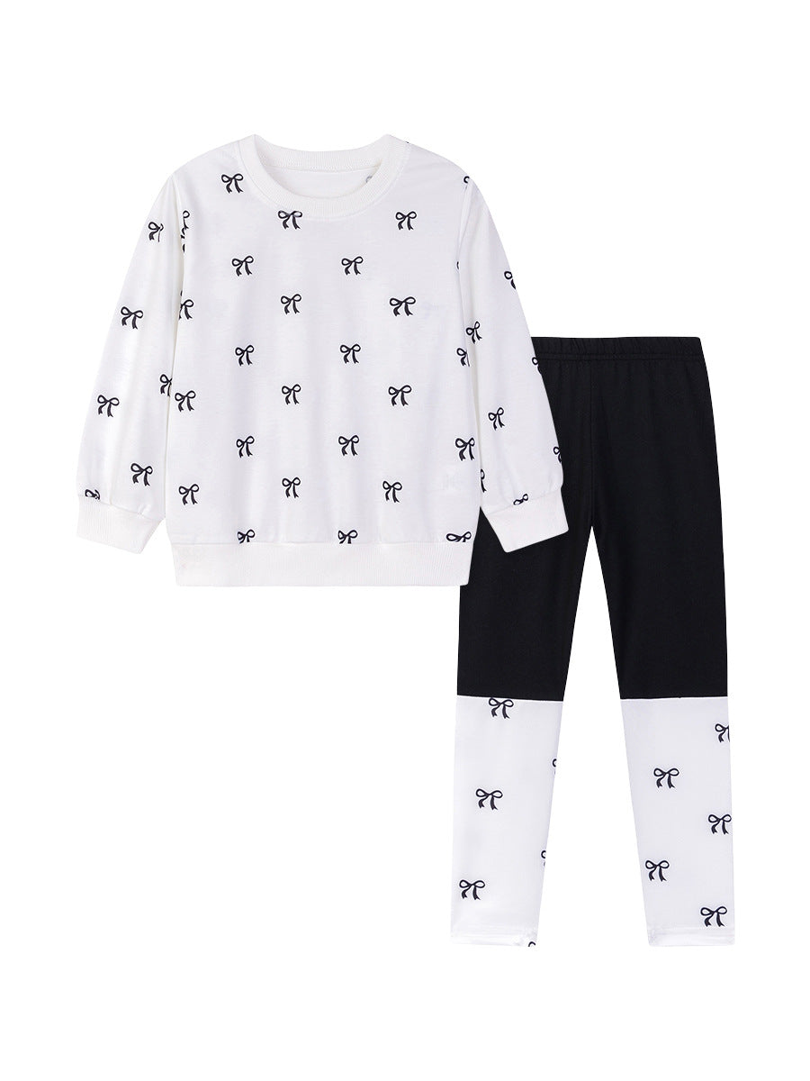 Spring and Autumn Girls Butterfly-bows Pattern Long Sleeves Top and Color Patchwork Pants Clothing Set, MyKids-USA®, Baby & Toddler Outfits, MyKids-USA -  -  -  -  -  -  - 
