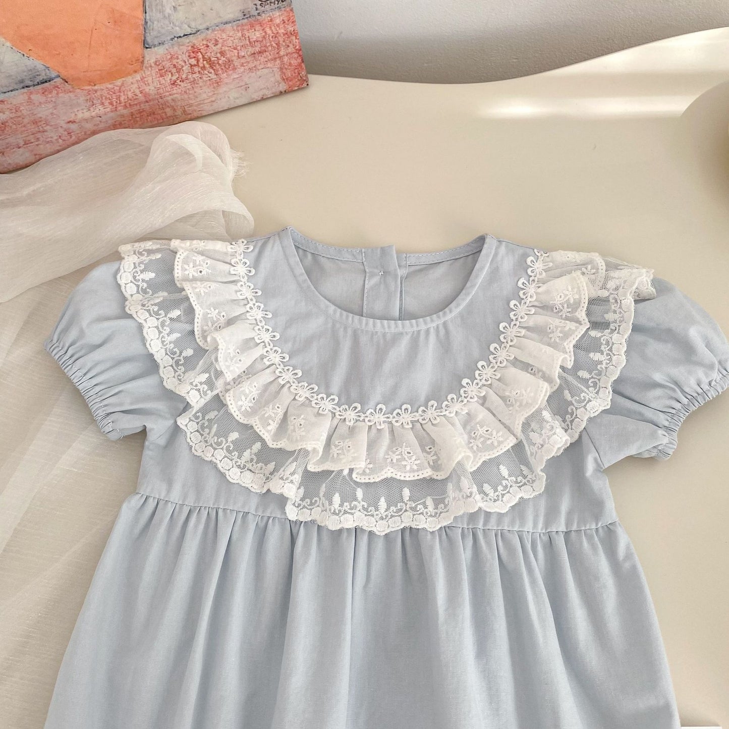 Summer Arrival Baby Girls Short Sleeves Lace Trim Crew Neck Bodysuit, MyKids-USA®, Bodysuits, MyKids-USA -  -  -  -  -  -  - .