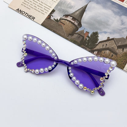 Trendy Butterfly Frame Sunglasses – Pearl-Adorned Party Sunglasses for Girls, MyKids-USA®, Sunglasses, MyKids-USA - Size/Age - Average Size (0-12Y） - Color - Purple -  -  - TR2601281022-E.