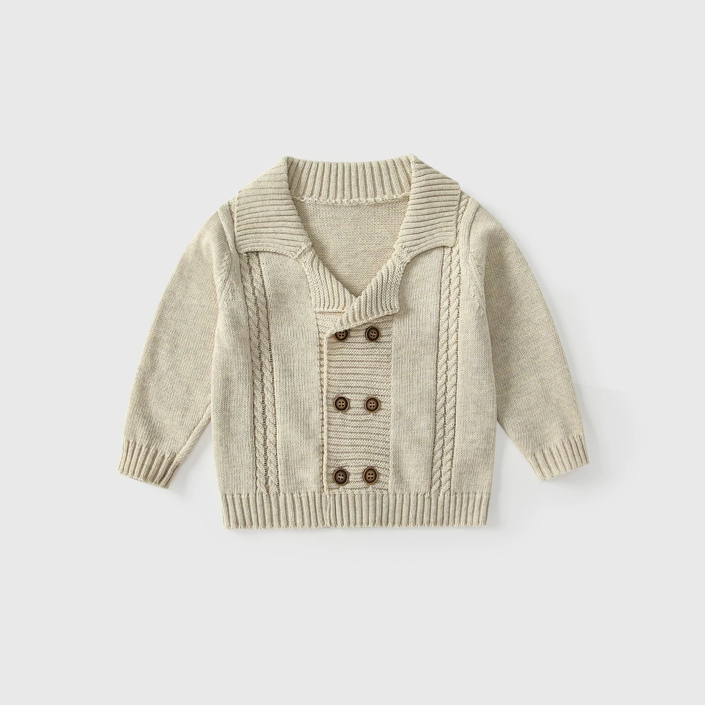 Arrival Autumn Baby Kids Boys Solid Color Striped Pattern Long Sleeves Cardigan, MyKids-USA®, Cardigans, MyKids-USA - Size/Age - 80 (9-12M) - Color - Apricot -  -  - TR2509042045-A