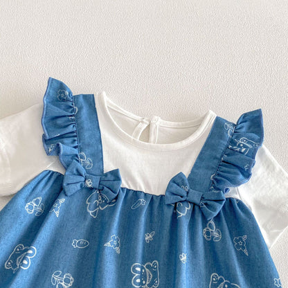 Spring and Summer Arrival Baby Girls Short Sleeves Color Patchwork Cartoon Pattern Rompers, MyKids-USA®, Baby One-Pieces, MyKids-USA -  -  -  -  -  -  - .