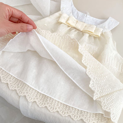 Summer Baby Kids Solid Color Sleeveless Dots Embroidery Pattern Top Dress and Pants Clothing Set for Girls, MyKids-USA®, Baby & Toddler Outfits, MyKids-USA -  -  -  -  -  -  - 