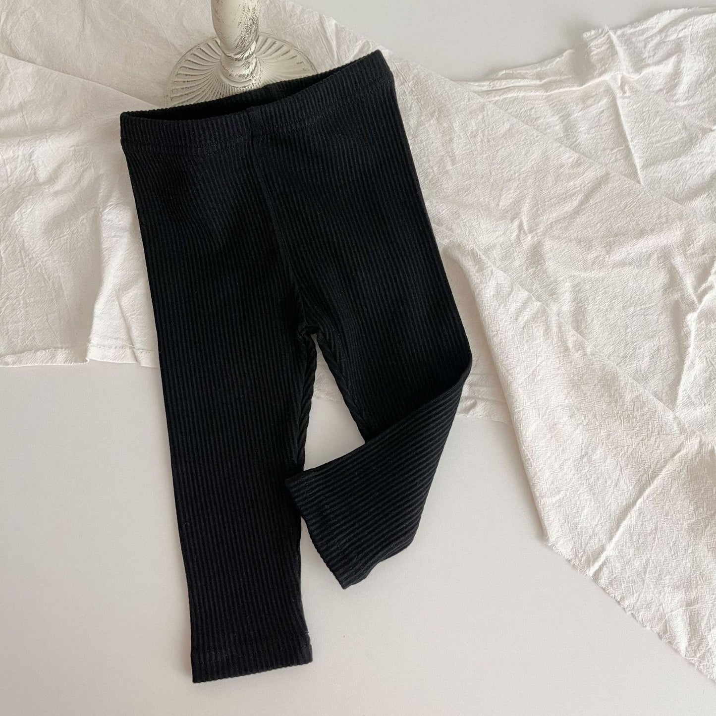 Autumn Arrival Elastic Baby Kids Unisex Solid Color Striped Pattern Pants, MyKids-USA®, Baby & Toddler Bottoms, MyKids-USA - Size/Age - 66 (3-6M) - Color - Black -  -  - TR2509162329