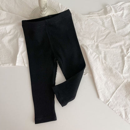 Autumn Arrival Elastic Baby Kids Unisex Solid Color Striped Pattern Pants, MyKids-USA®, Baby & Toddler Bottoms, MyKids-USA - Size/Age - 66 (3-6M) - Color - Black -  -  - TR2509162329