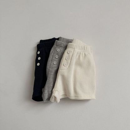 Summer Arrival Baby Kids Casual Style Solid Color Waffle Grid Shorts