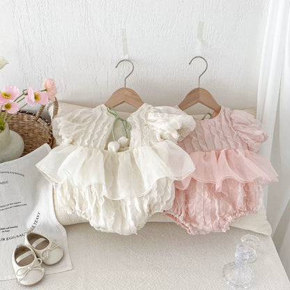 Summer Arrival Baby Girls Ruffle Design Short Sleeves Onesies, MyKids-USA®, Baby One-Pieces, MyKids-USA -  -  -  -  -  -  - 