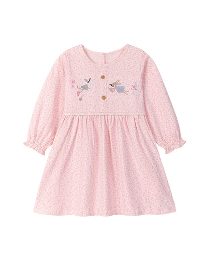 Arrival Autumn Girls Cartoon Embroidered and Floral Pattern Long Sleeves Dress, MyKids-USA®, Baby & Toddler Dresses, MyKids-USA -  -  -  -  -  -  - 