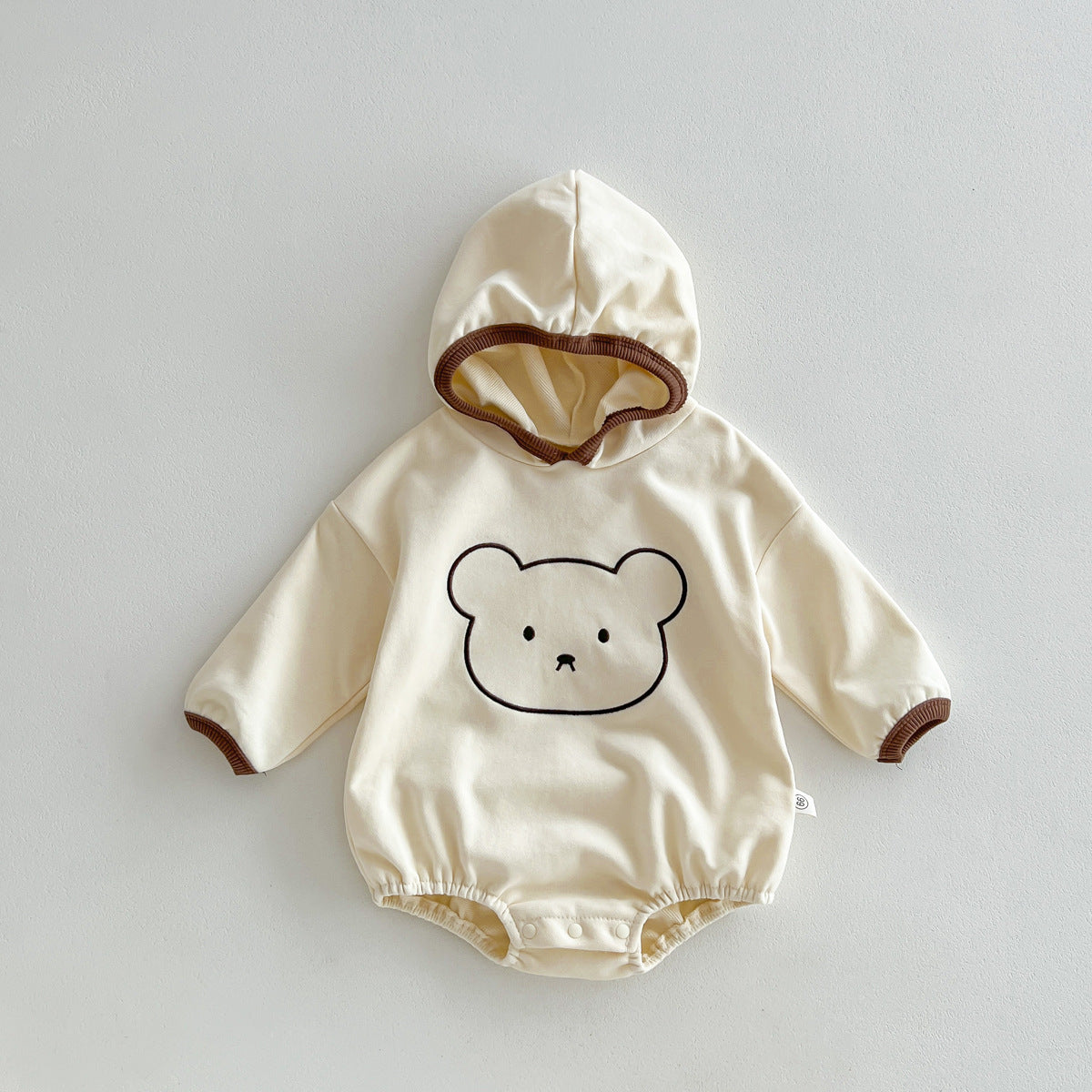 Autumn Arrival Baby Unisex Long Sleeves Teddy Bear Pattern Onesies with Hood, MyKids-USA®, Baby One-Pieces, MyKids-USA - Size/Age - 66 (3-6M) - Color - Beige -  -  - TR2510202326-A