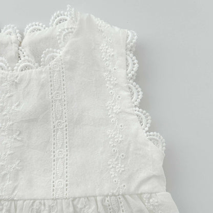 Summer Arrival Baby Girls Cute Solid Color Sleeveless Flowers Embroidered Onesies, MyKids-USA®, Baby One-Pieces, MyKids-USA -  -  -  -  -  -  - 