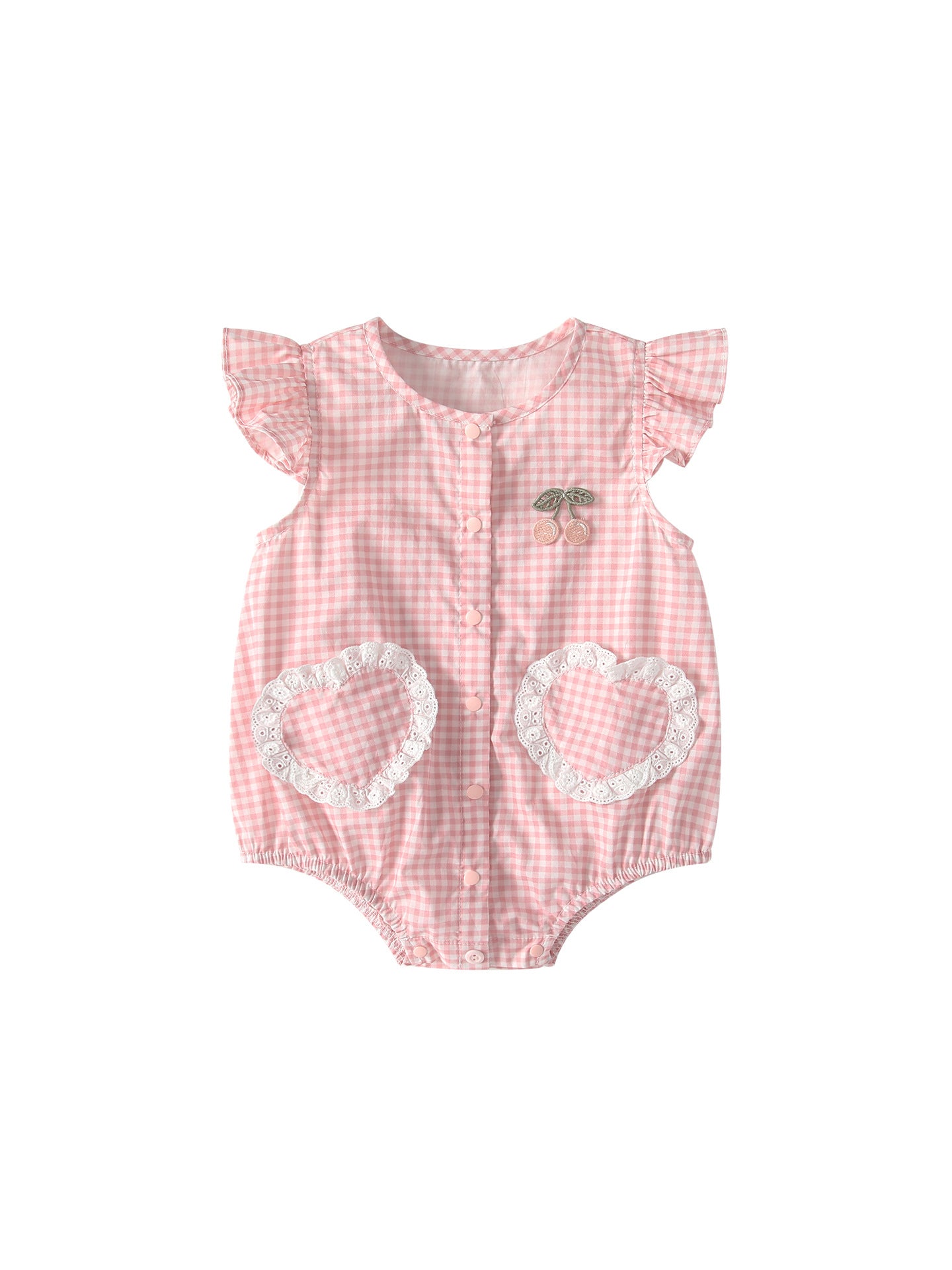 Summer Arrival Baby Girls Fly Sleeves Plaid Pattern Bodysuit, MyKids-USA®, Bodysuits, MyKids-USA -  -  -  -  -  -  - .