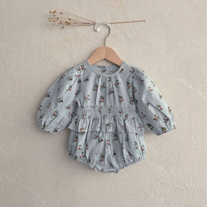 MyKids-USA® Autumn Arrival Flowers Printed Baby Kids Girls Princess Long Sleeves Bodysuit