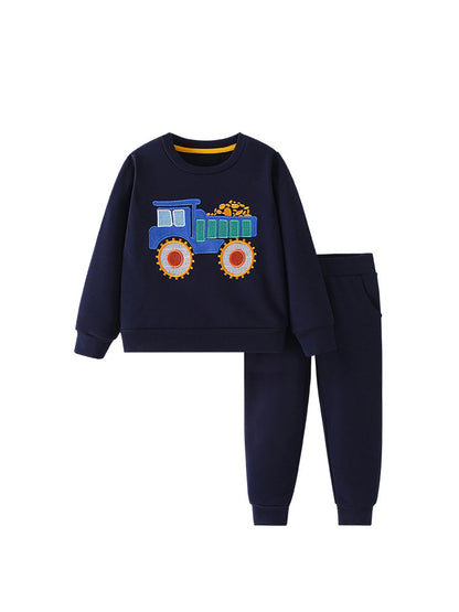 Spring and Autumn Boys Cartoon Truck Pattern Long Sleeves Pullover and Plain Pants Clothing Set, MyKids-USA®, Baby & Toddler Outfits, MyKids-USA -  -  -  -  -  -  - .