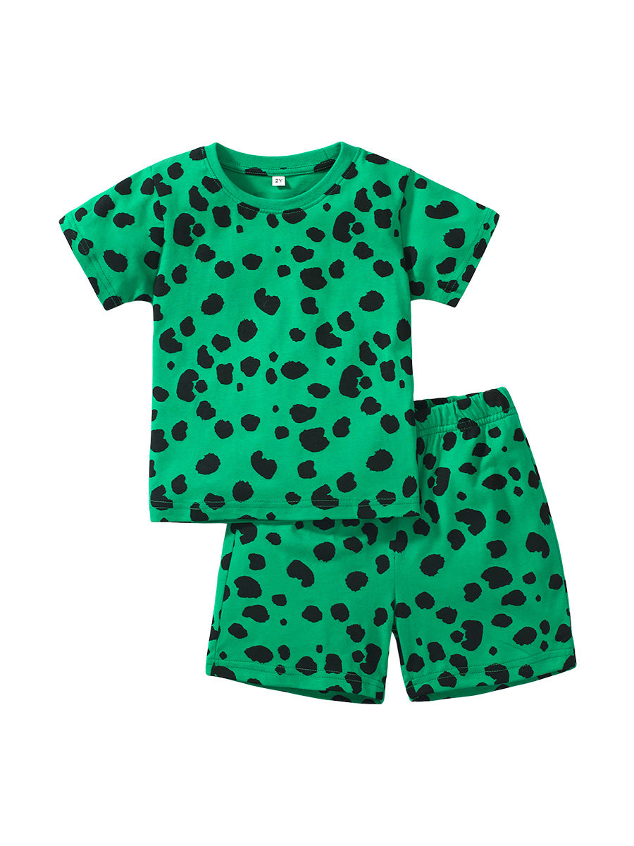 Baby Kids Unisex Spotted Print T-Shirt And Shorts Casual Clothing Set