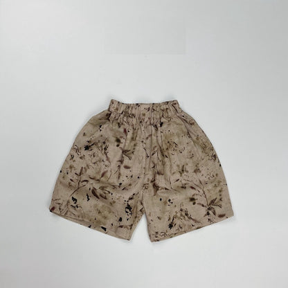 Summer Arrival Unisex Casual Wash-Painting Pattern Cotton Shorts, MyKids-USA®, Shorts, MyKids-USA - Size/Age - 80 (9-12M) - Color - Khaki -  -  - TR2505092041-B