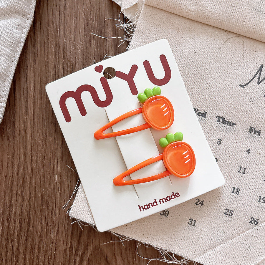 Collection of 2 Versatile Fruits Pattern Hair Clips, MyKids-USA®, Hair Pins, Claws & Clips, MyKids-USA - Size/Age - Average Size (0-12Y） - Color - Orange -  -  - TR2601061143-B.