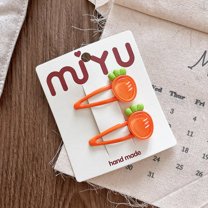 Collection of 2 Versatile Fruits Pattern Hair Clips, MyKids-USA®, Hair Pins, Claws & Clips, MyKids-USA - Size/Age - Average Size (0-12Y） - Color - Orange -  -  - TR2601061143-B.