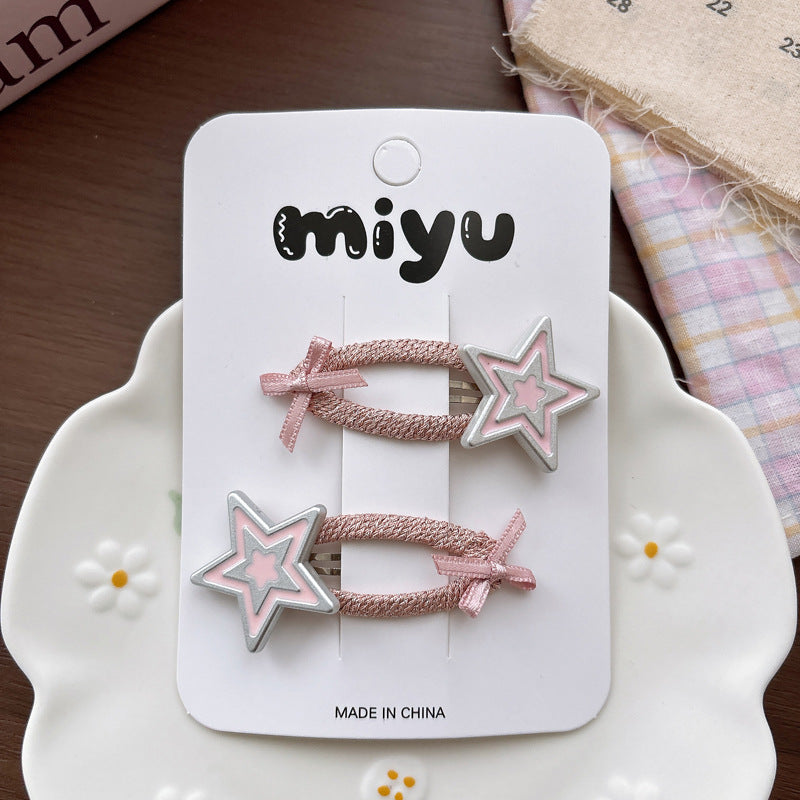 Collection of Butterfly-bows Hair Clips, MyKids-USA®, Hair Pins, Claws & Clips, MyKids-USA - Size/Age - Average Size (0-12Y） - Color - Light Pink -  -  - TR2605011638-A.