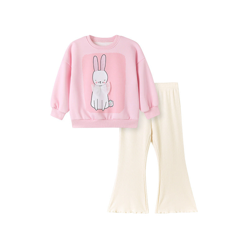 Spring and Autumn Girls Rabbit Cartoon Pattern Long Sleeves Sweatshirt and Pants Clothing Set, MyKids-USA®, Baby & Toddler Outfits, MyKids-USA -  -  -  -  -  -  - 