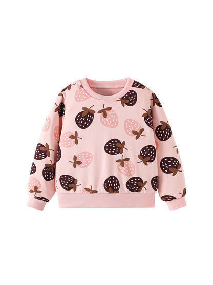 MyKids-USA® Spring and Autumn Baby Kids Girls Strawberry Pattern Long Sleeves Top