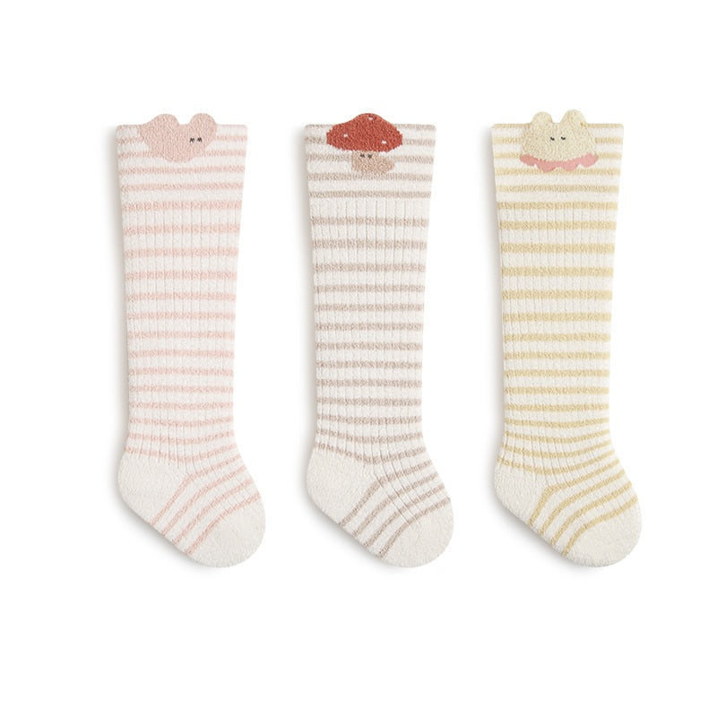 Winter Arrival Baby Unisex Breathable Cute Cartoon Pattern Stockings 1 Lot=3-Pair Set, MyKids-USA®, Baby & Toddler Socks & Tights, MyKids-USA - Size/Age - XS (0-6M) - Color - Pink -  -  - TR2601081226-E.