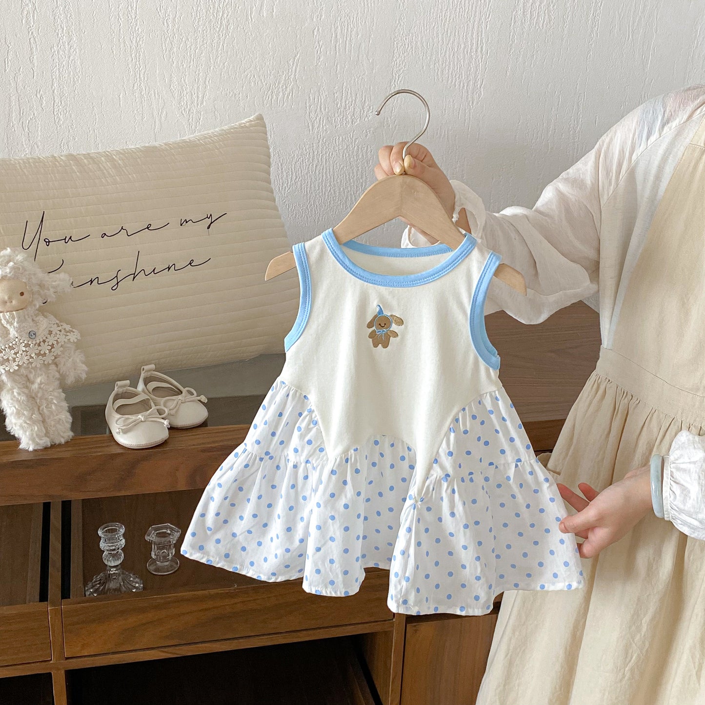 Summer Arrival Baby Girls Sleeveless Dots Pattern Color Patchwork Dress, MyKids-USA®, Baby & Toddler Dresses, MyKids-USA -  -  -  -  -  -  - .