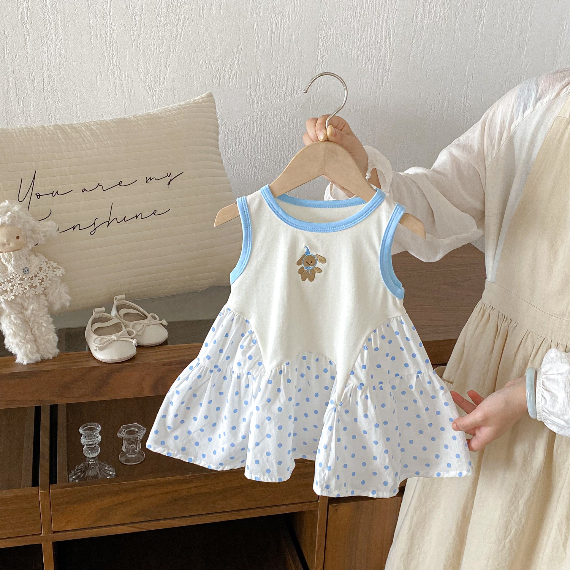 Summer Arrival Baby Girls Sleeveless Dots Pattern Color Patchwork Dress, MyKids-USA®, Baby & Toddler Dresses, MyKids-USA -  -  -  -  -  -  - .