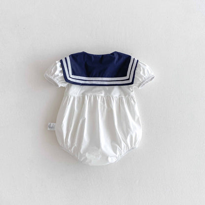 Summer Arrival Baby Girls Cute Preppy Short Sleeves Butterfly-bow Decorated Onesies, MyKids-USA®, Baby One-Pieces, MyKids-USA -  -  -  -  -  -  - 