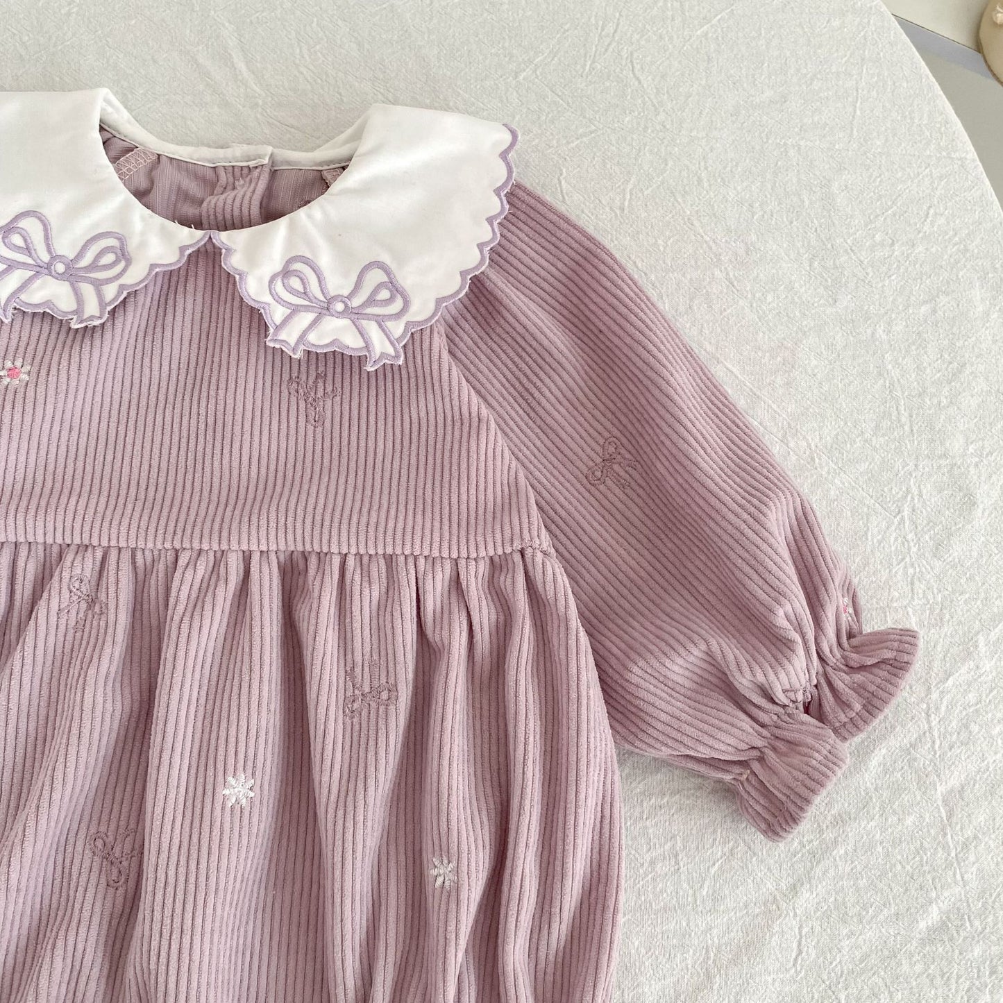 MyKids-USA® Autumn Embroidery Pattern Baby Kids Girls Princess Long Sleeves Bodysuit