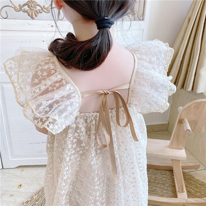 Summer Hot Selling Baby Kids Girls Fly Sleeves Lace Embroidery Design Princess Floral Tulle Dress, MyKids-USA®, Baby & Toddler Dresses, MyKids-USA -  -  -  -  -  -  - 