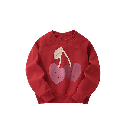 Autumn and Spring Arrival Cartoon Pattern Long Sleeves Pullover for Stylish Girls, MyKids-USA®, Baby & Toddler Outerwear, MyKids-USA - Size/Age - 110 (3-5Y) - Color - Red -  -  - TR2509102349-A
