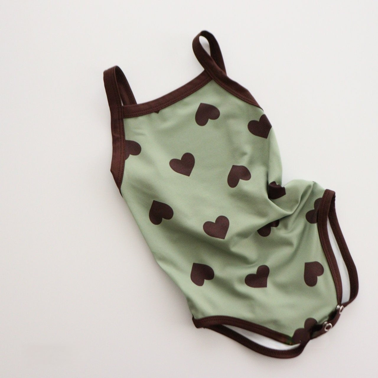 Arrival Girls’ Hearts Pattern Swimwear with Hat Set, MyKids-USA®, Baby & Toddler Swimwear, MyKids-USA - Size/Age - 66 (3-6M) - Color - Green -  -  - TR2605282242-B.