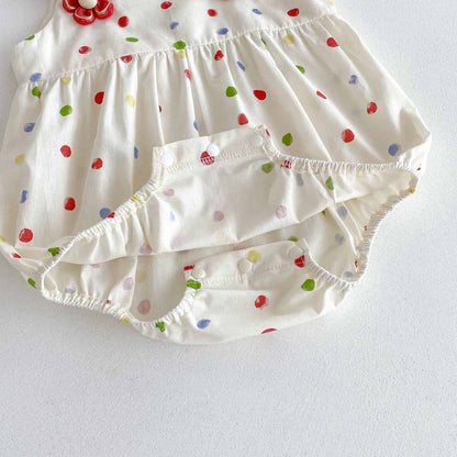 Summer Arrival Baby Girls Cute Sleeveless Colorful Dots Pattern Strap Onesies, MyKids-USA®, Baby One-Pieces, MyKids-USA -  -  -  -  -  -  - 