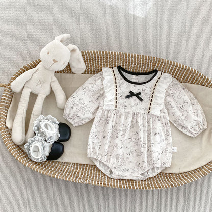 Spring/Summer Arrival Baby Girls Long/Short Sleeves Floral Print bodysuit Bodysuits, MyKids-USA®, Baby One-Pieces, MyKids-USA - Size/Age - 66 (3-6M) - Color - White -  -  - TR2501142355-A.