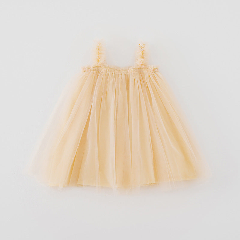 Summer Baby Kids Girls Sleeveless Plain Tulle Strap Dress, MyKids-USA®, Baby & Children's Dresses, MyKids-USA - Size/Age - 80 (9-12M) - Color - Apricot -  -  - TR2605162239-A.