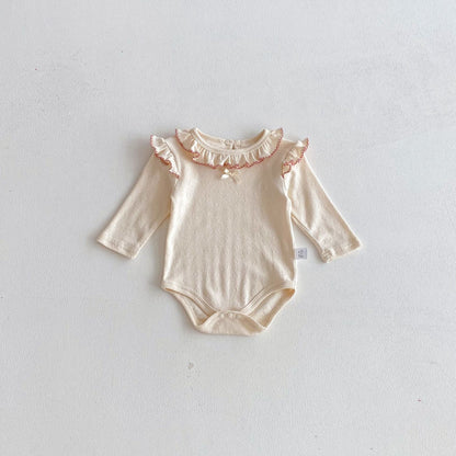Arrival Spring Baby Girls Hollow-out Heart Pattern Long Sleeves Bodysuit
