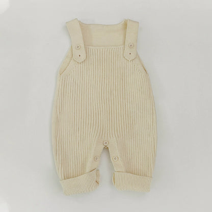 Spring Arrival Baby Unisex Sleeveless Simple Solid Color Knitted Strap Rompers Overalls, MyKids-USA®, Baby One-Pieces, MyKids-USA - Size/Age - 66 (3-6M) - Color - Apricot -  -  - TR2503062243-E