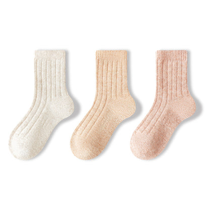Autumn and Winter Arrival Baby Unisex Breathable Striped Pattern or Solid Color Casual Socks 1 Lot=3-Pair Set, MyKids-USA®, Baby & Toddler Socks & Tights, MyKids-USA - Size/Age - M (2-4Y) - Color - White -  -  - TR2601072051-F.