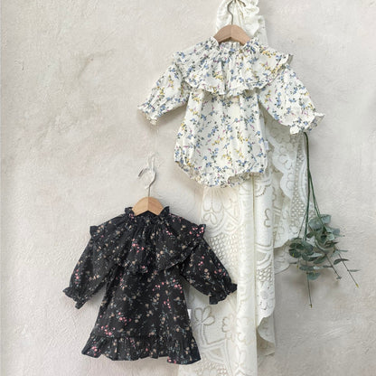 MyKids-USA® Autumn Arrival Baby Long Sleeves Cute Flowers Printed Dress