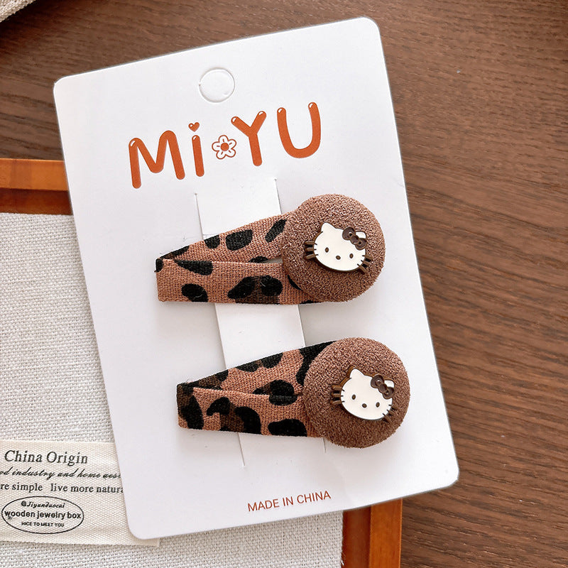 Collection of 2 Versatile Leopard Pattern Hair Clips, MyKids-USA®, Hair Pins, Claws & Clips, MyKids-USA - Size/Age - Average Size (0-12Y） - Color - Beige -  -  - TR2602071245-A.